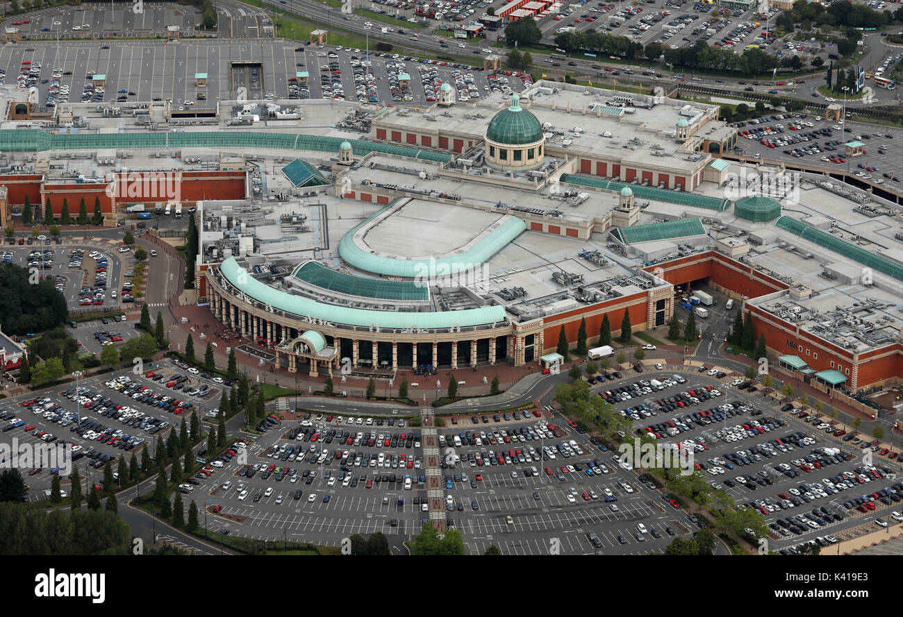 Vista aerea del Trafford Centre, Manchester, Regno Unito Foto Stock