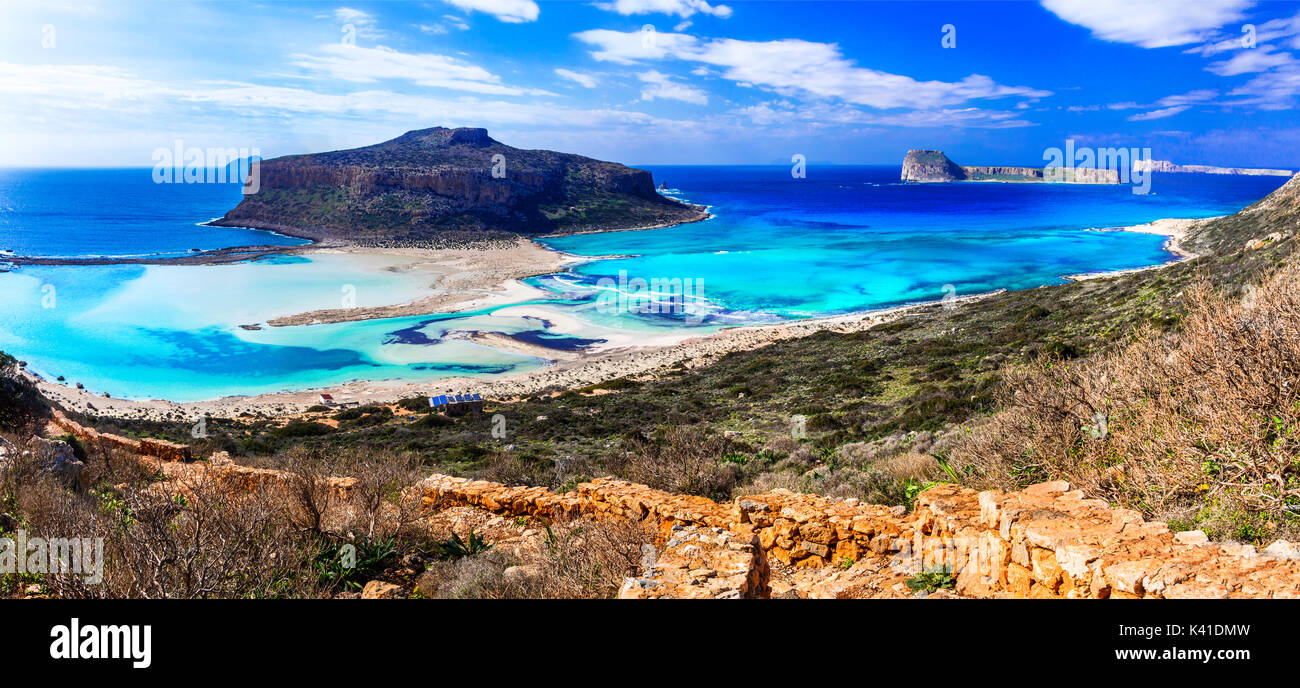 Una delle spiagge più belle della Grecia - Balos bay in CRETA ISOLA Foto Stock