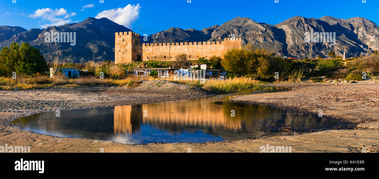 Impressionante fortezza Frangocastello in creta isola,Grecia. Foto Stock