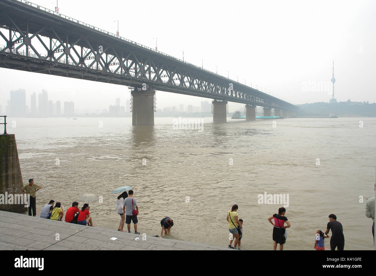 Il possente fiume giallo, yangtse, Wuhan, Cina Foto Stock