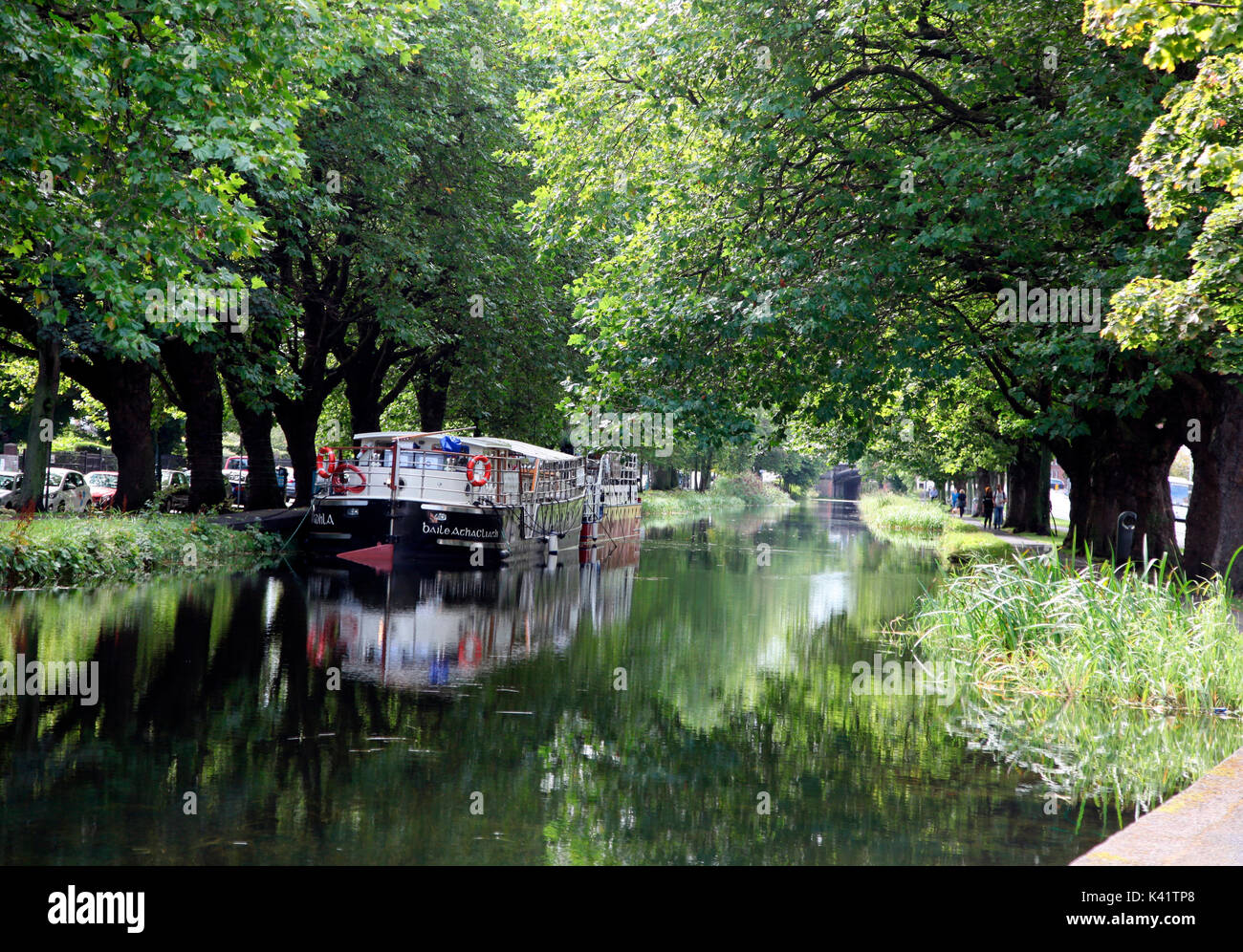 Barge sul Grand Canal, Dublino Foto Stock