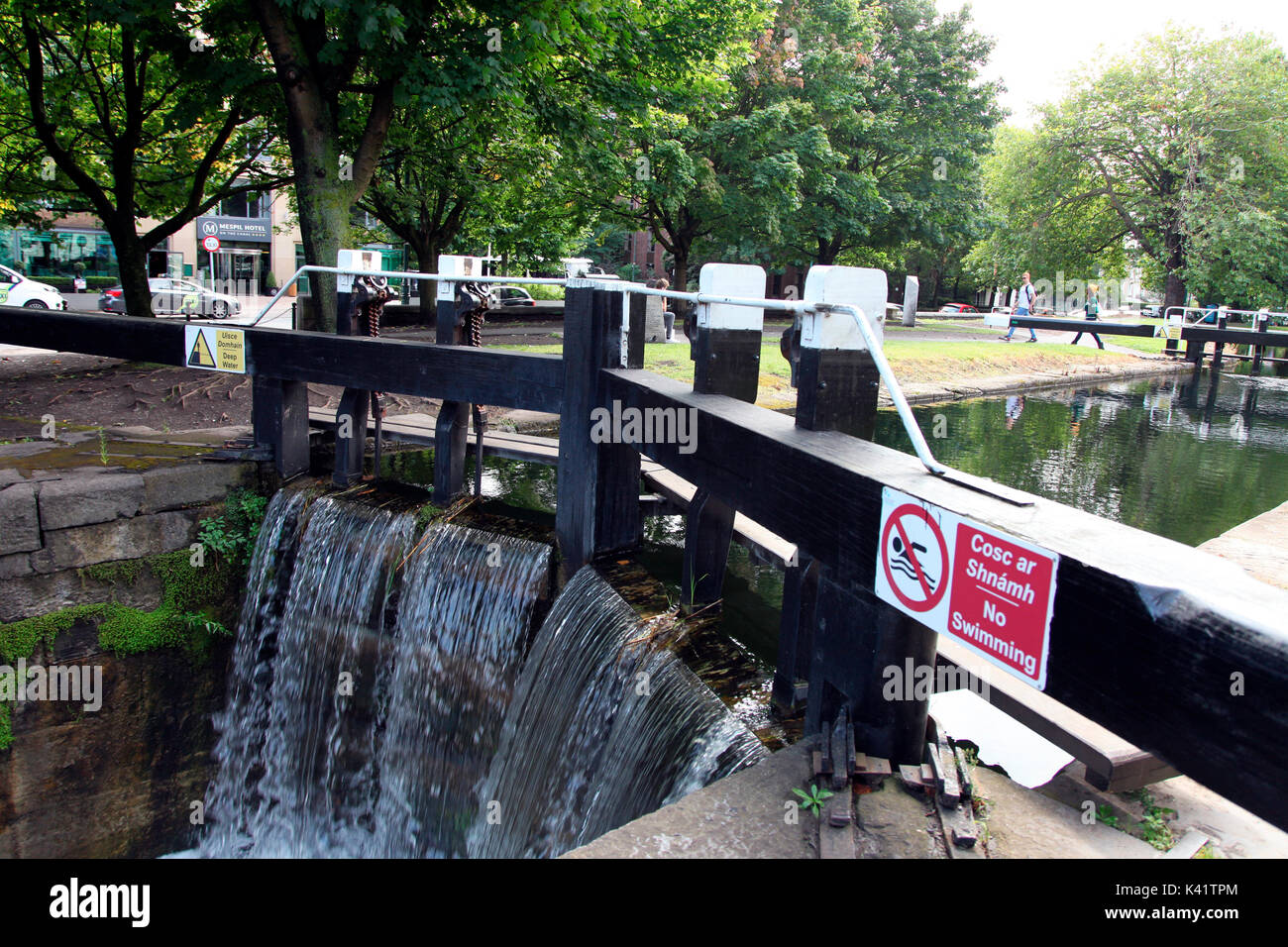 Si blocca sul Grand Canal, Dublino, Irlanda Foto Stock