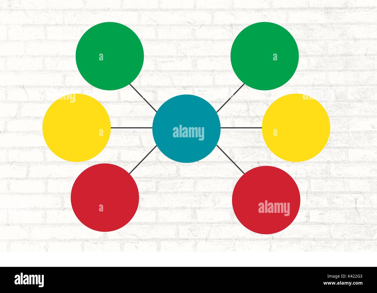 Composito Digitale di coloratissimi mappa mentale su sfondo lucido Foto Stock