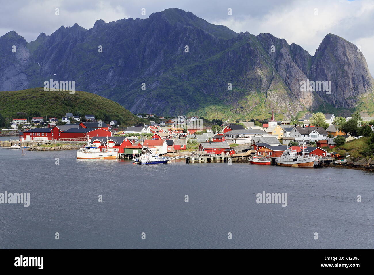 Isole Lofoten reine, moskenes, Norvegia Foto Stock
