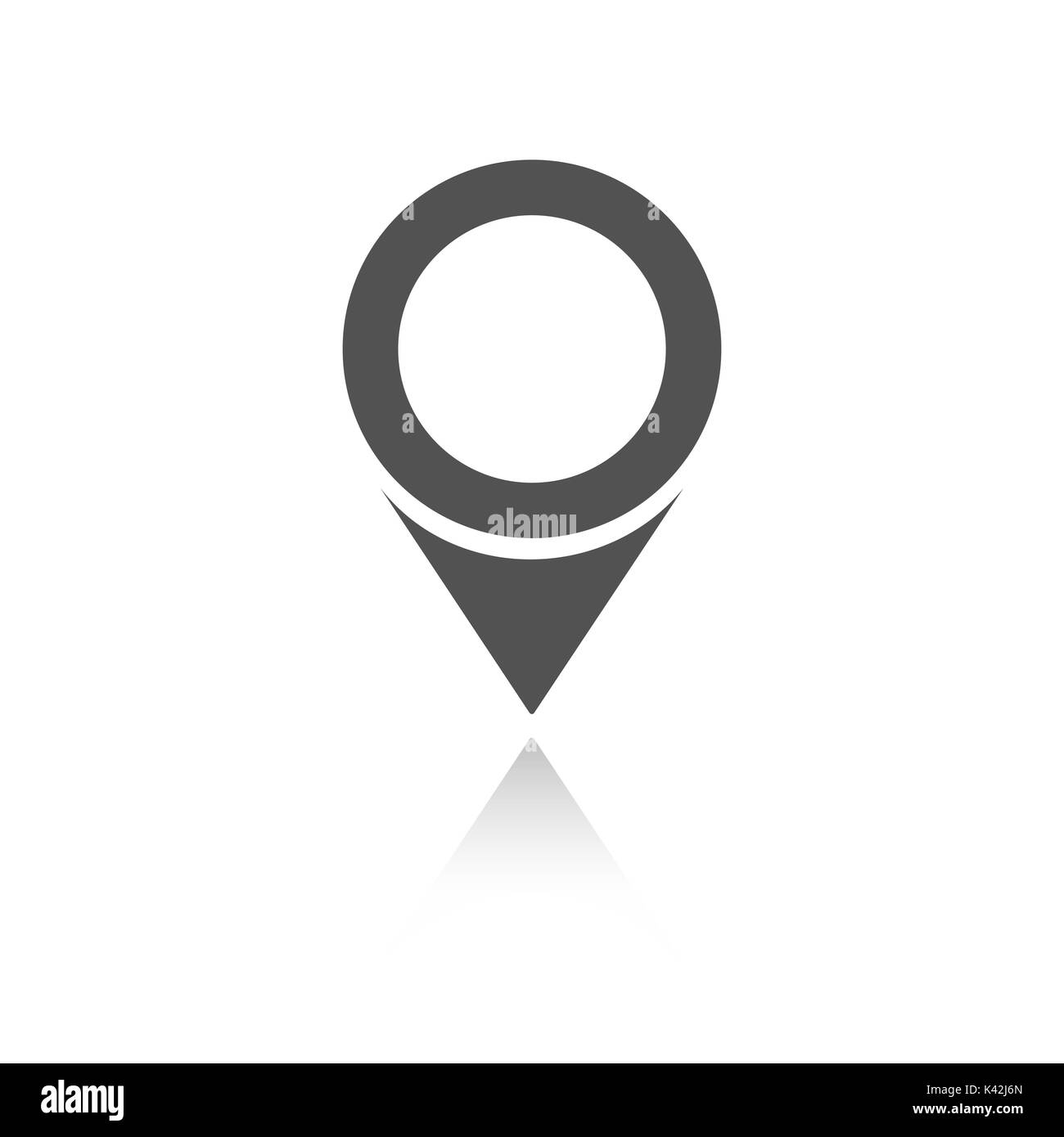 Posizione isolata icona per le mappe con la riflessione su uno sfondo bianco. Illustrazione Vettoriale Illustrazione Vettoriale
