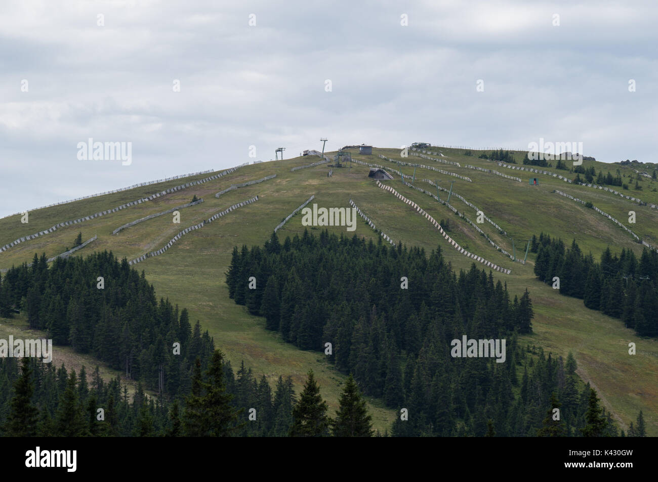 Piste da sci in estate Foto Stock