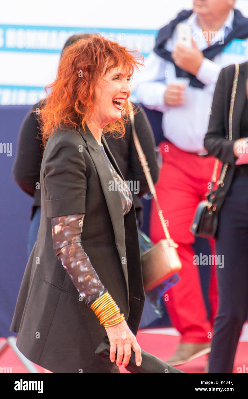 L'attrice francese Sabine Azema sul tappeto rosso al quarantatreesimo Deauville American Film Festival, il 2 settembre 2017 a Deauville, Francia Foto Stock