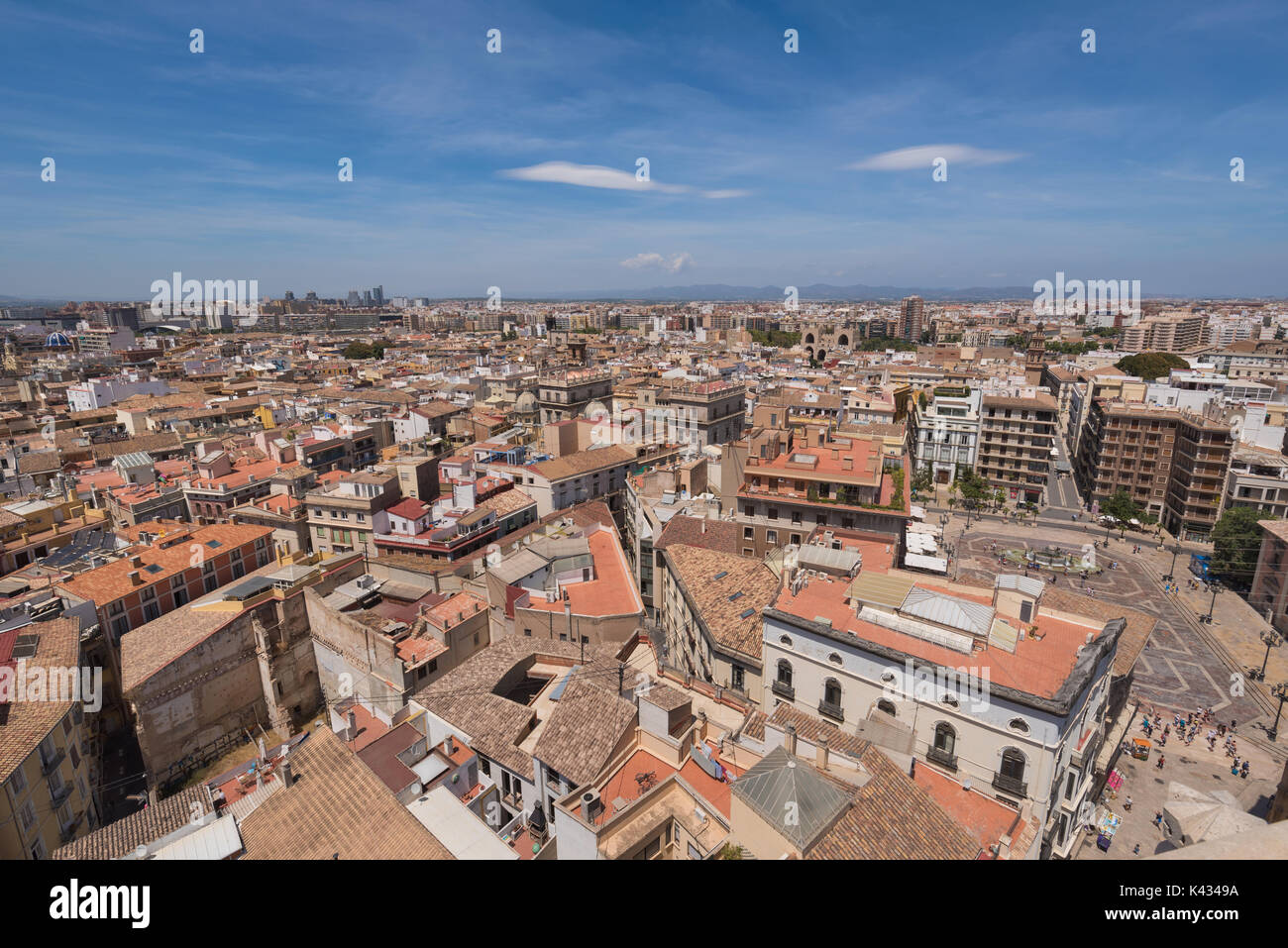 Vista aerea del paesaggio urbano di Valencia, Spagna. Foto Stock