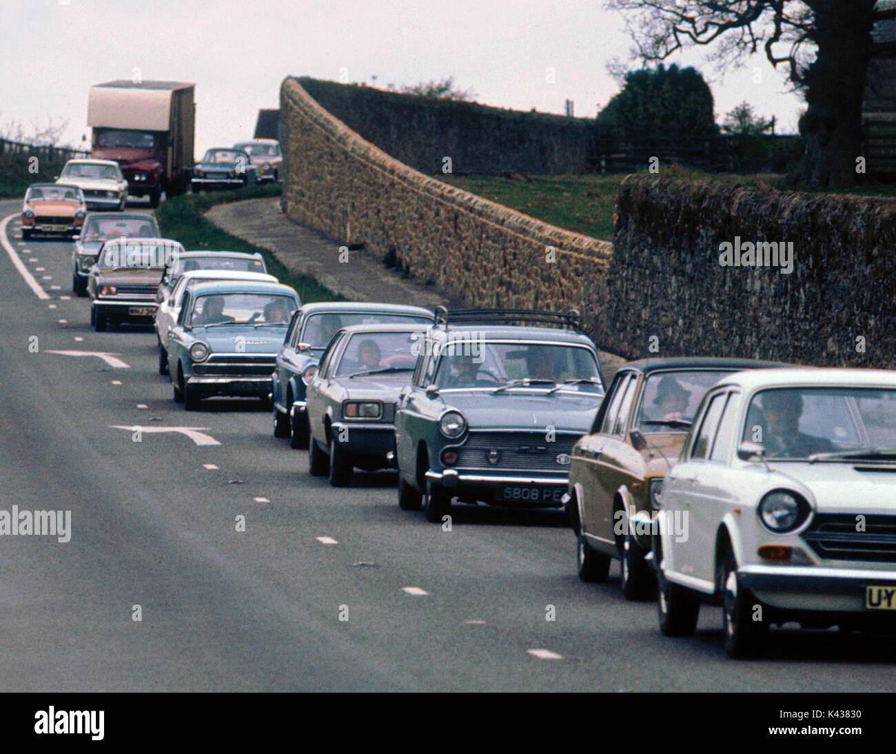 Ingorgo, UK, primi anni settanta Foto Stock