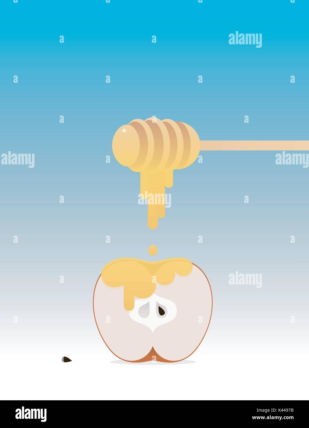 Rosh hashanah jewish anno nuovo poster per le vacanze in stile minimalista design piatto Illustrazione Vettoriale