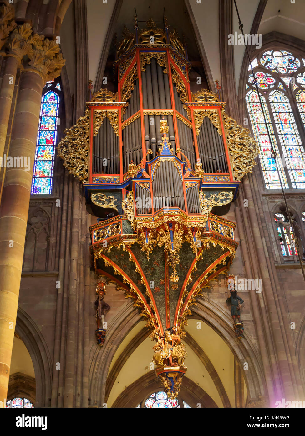 Organo a canne, la cattedrale di Strasburgo Foto Stock