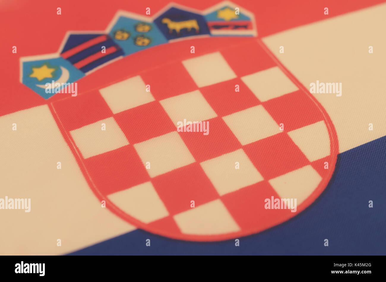 Immagine astratta di un frammento della bandiera della Croazia. Foto Stock