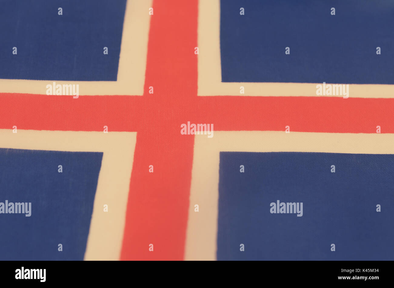 Immagine astratta di un frammento della bandiera dell'Islanda. Foto Stock