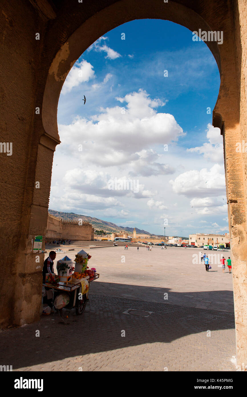 Nord Africa,Marocco,quartiere Fes,Medina di Fes. R'SSE Square. Foto Stock