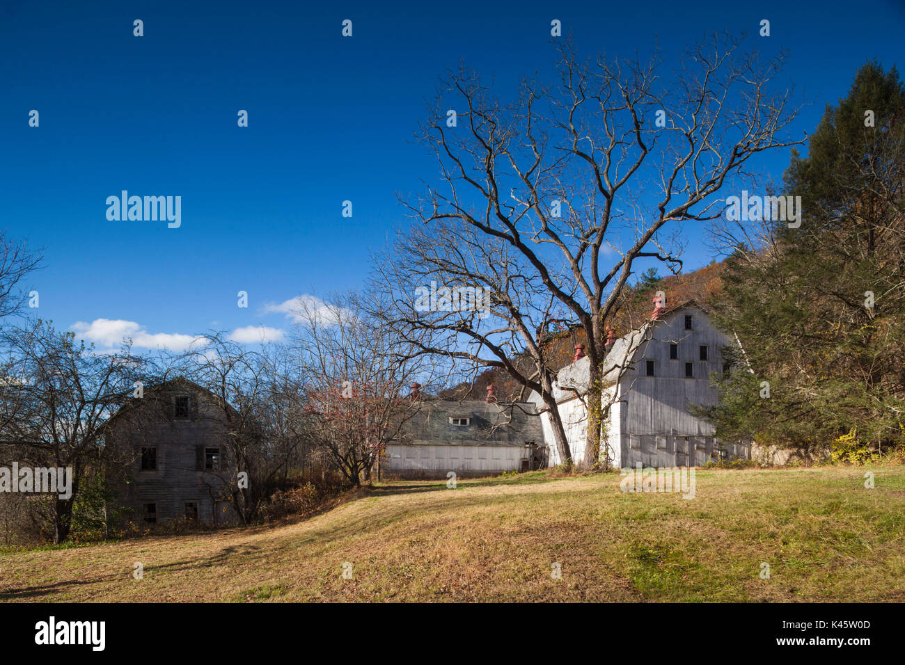 Stati Uniti d'America, Pennsylvania, Delaware Water Gap National Recreation Area, azienda abbandonata su Rt 209 Foto Stock