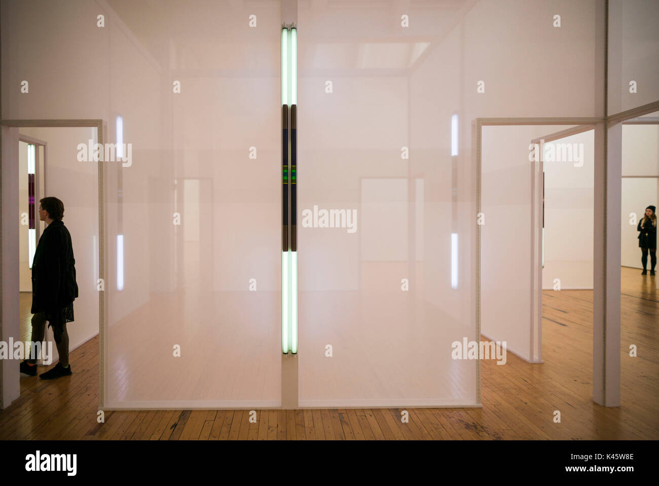 Stati Uniti d'America, New York, Hudson Valley, faro rotante Dia-Beacon Riggio gallerie, Excursus omaggio al quadrato da Robert Irwin Foto Stock