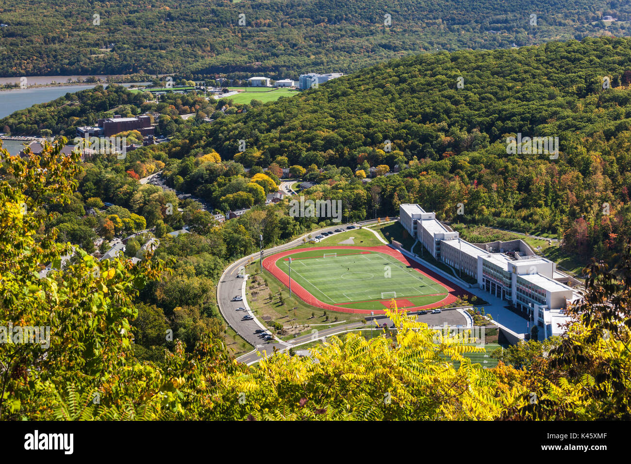 Stati Uniti d'America, New York, Hudson Valley, West Point, noi Accademia Militare di West Point, vista in elevazione Foto Stock