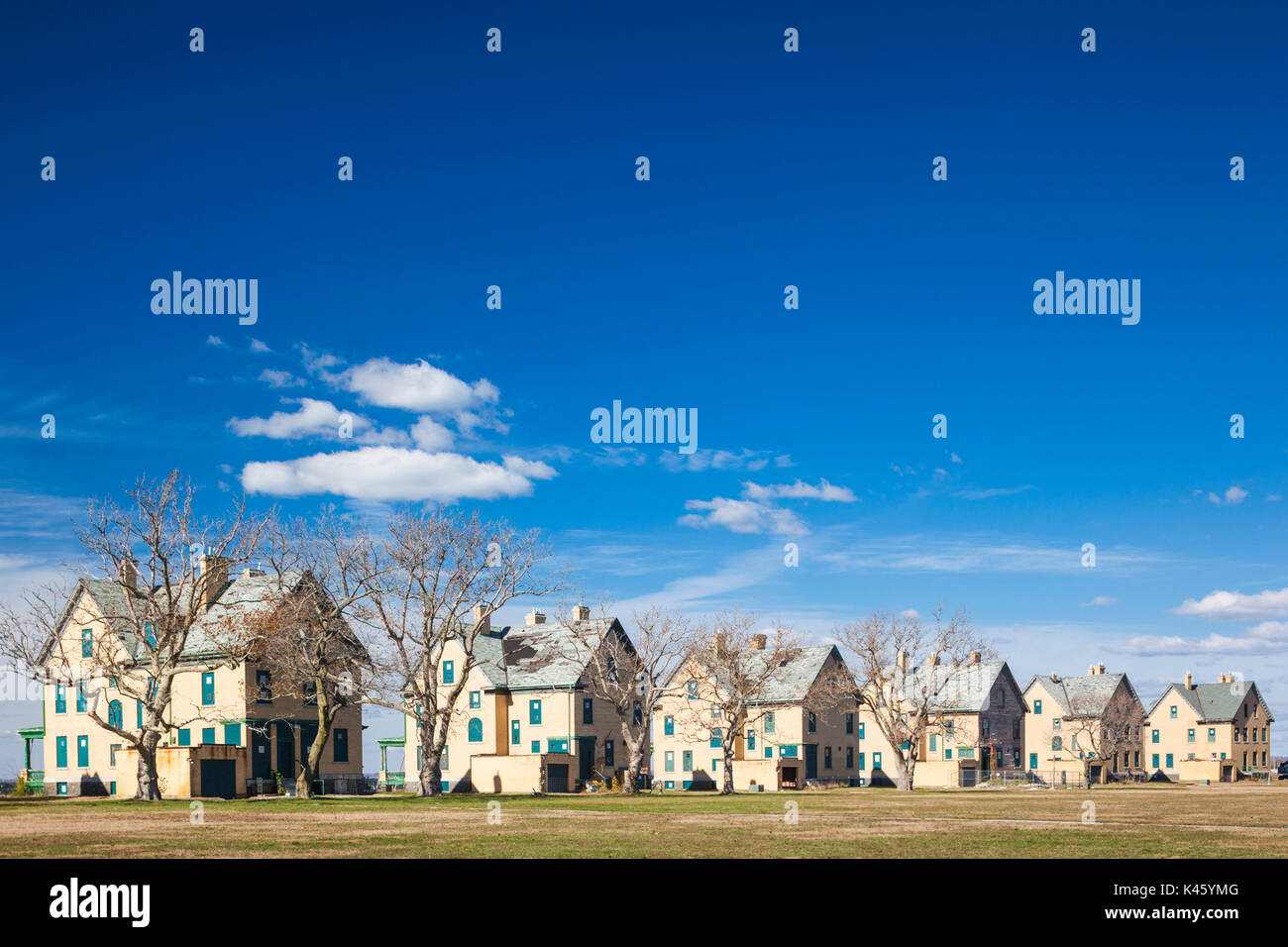 Stati Uniti d'America, New Jersey, altopiani, Sandy Hook, Gateway National Recreation Area, caserme militari Fort Hancock Foto Stock