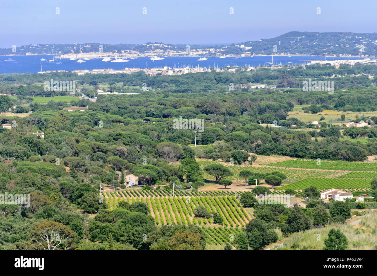 Vista del golfo di saint-tropez, Francia Foto Stock