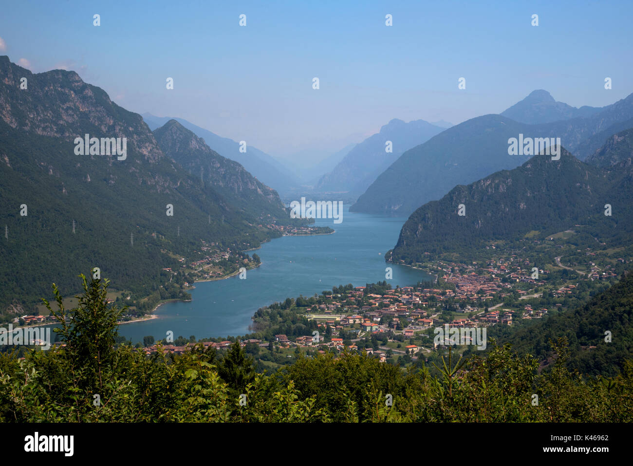 Lago d'Idro, più piccolo lago di Brescia, Italia Foto Stock