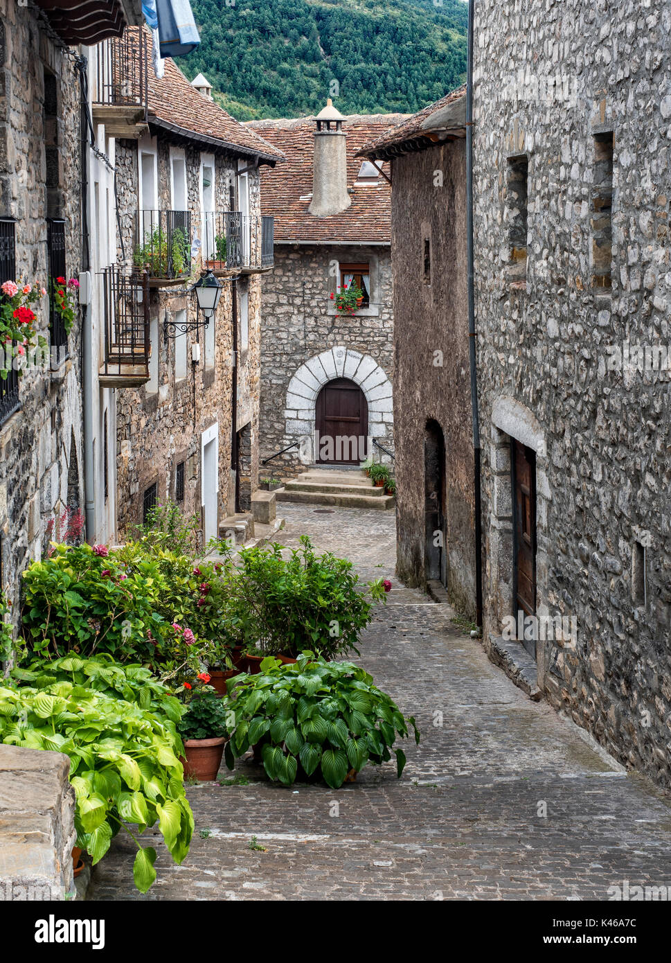 Il villaggio di eco di Downing street view Foto Stock