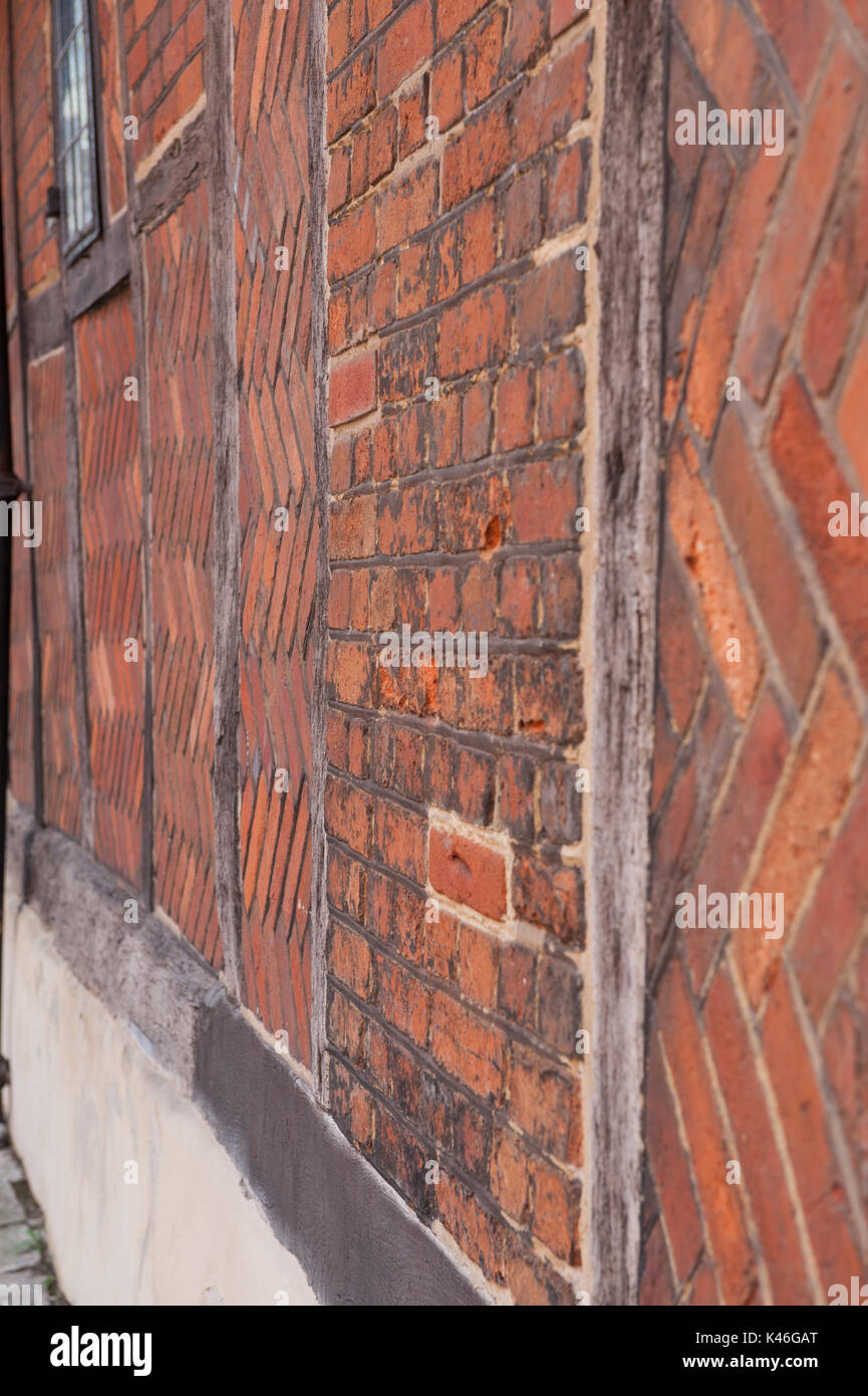 Il vecchio muro di mattoni pattern pronto per graffiti Foto Stock