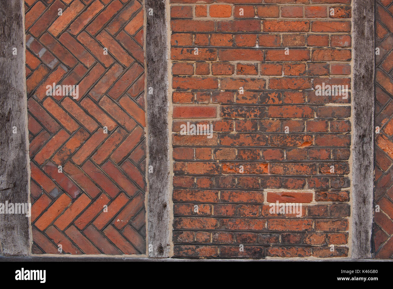 Il vecchio muro di mattoni pattern pronto per graffiti Foto Stock