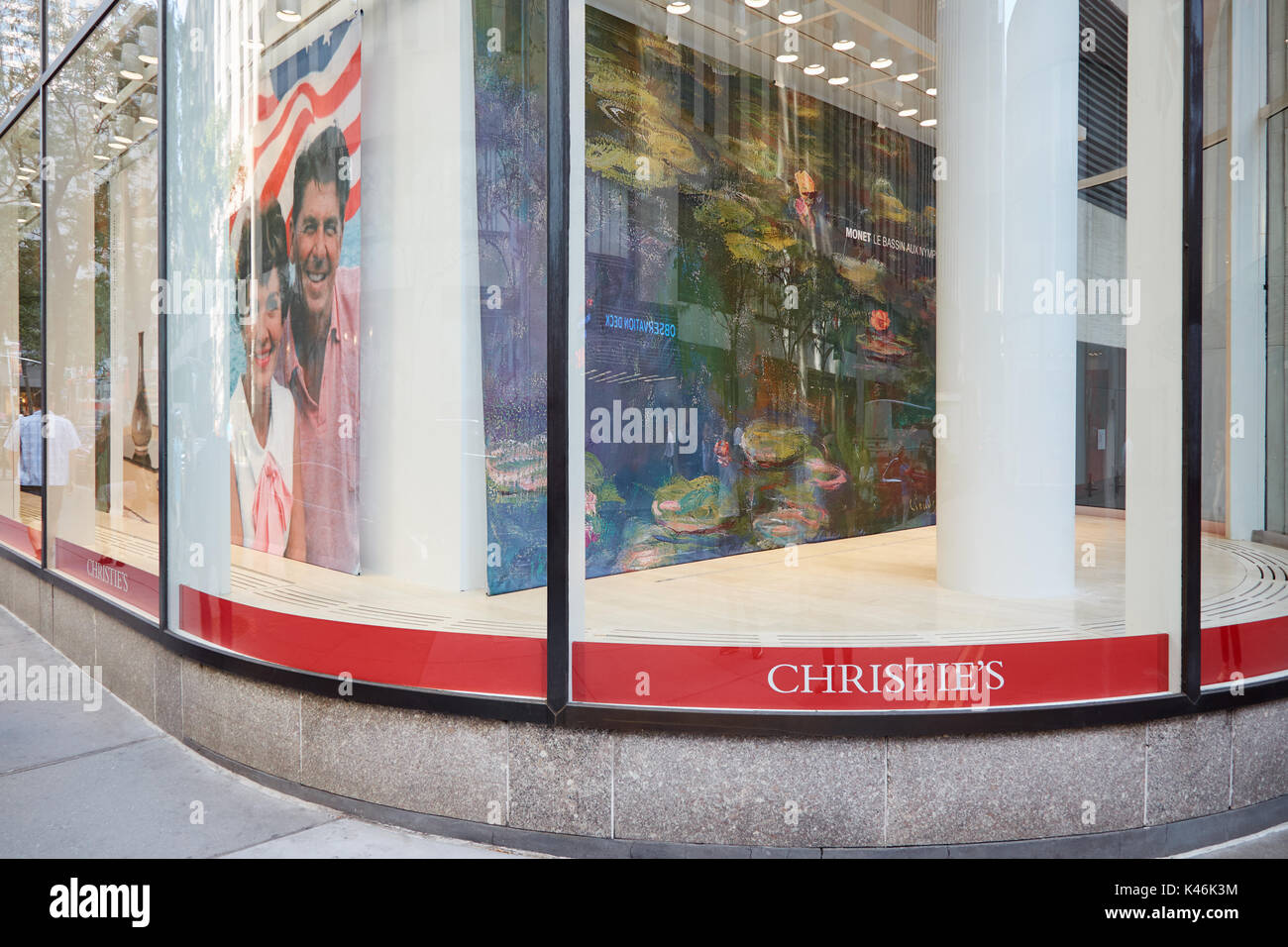 Christie's ramo americano finestra nel Rockefeller Center di New York Foto Stock