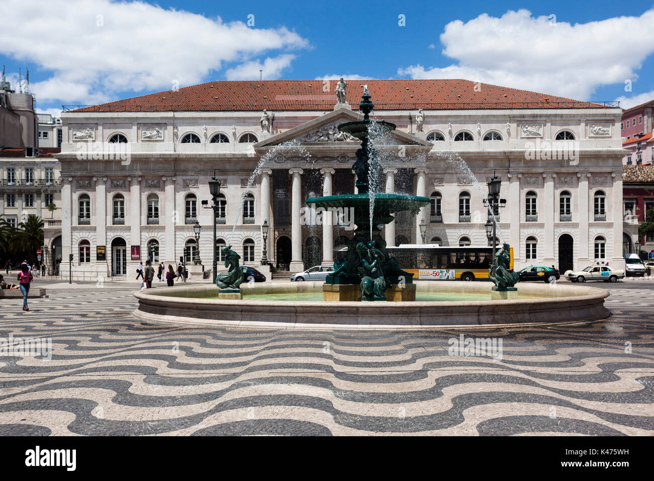 Piazza Rossio, Piazza Pedro IV, Lisbona, Portogallo Foto Stock