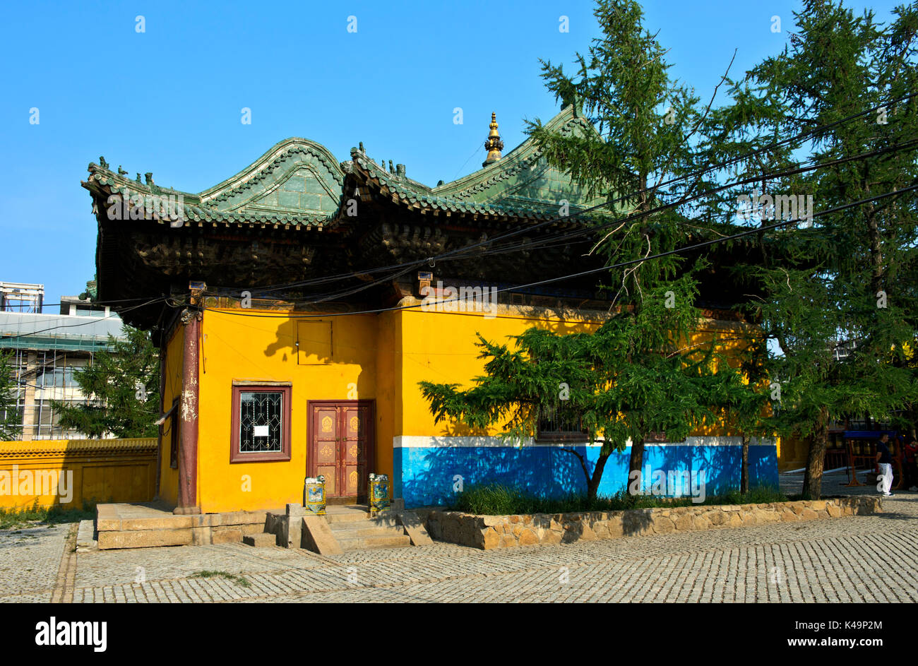 Libreria nel complesso Gandan, Monastero Gandantegchinlen, Ulaanbaatar, in Mongolia Foto Stock