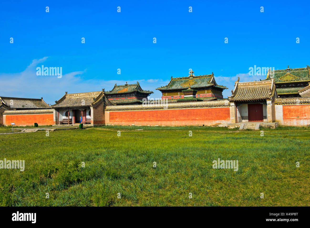 Area del tempio, Erdene Zuu monastero, Kharkhorin, Mongolia Foto Stock