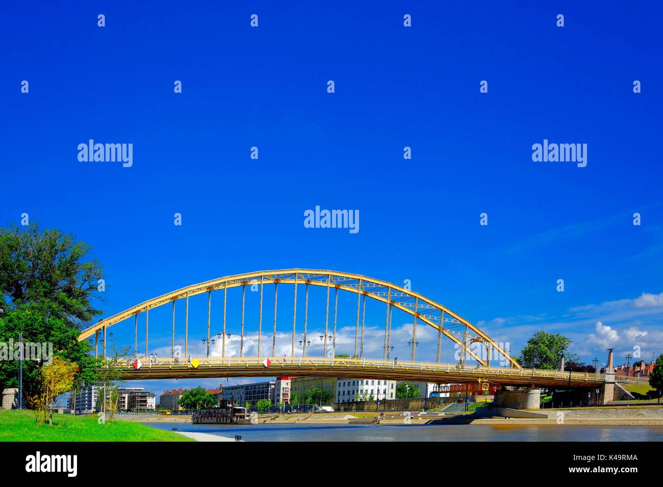 Ponte di Kossuth sul Danubio di Moson a Gyor Foto Stock
