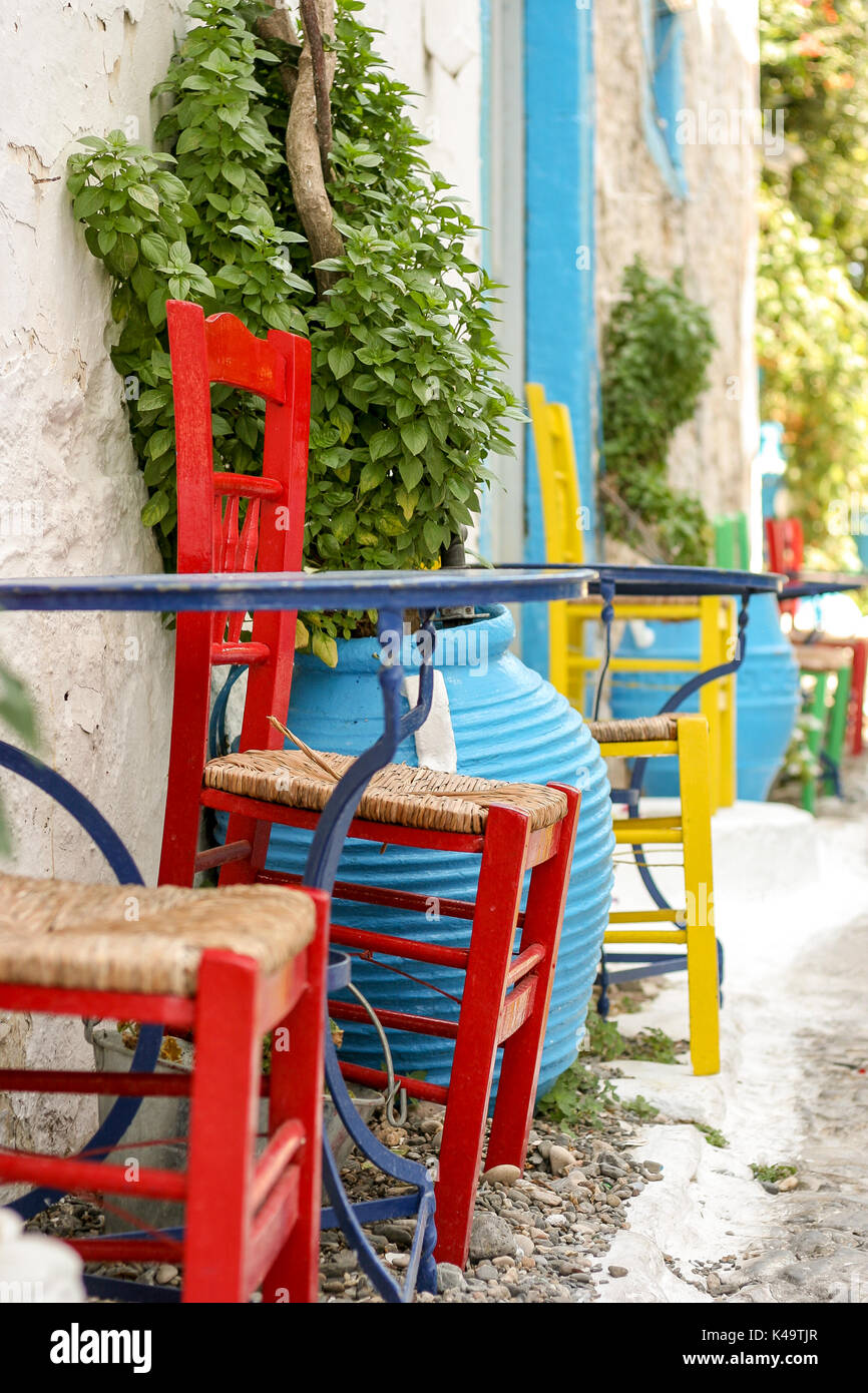 Kos Città Vecchia - decorazione sulla strada, sull'isola di Kos, Dodecanneso, Grecia Foto Stock