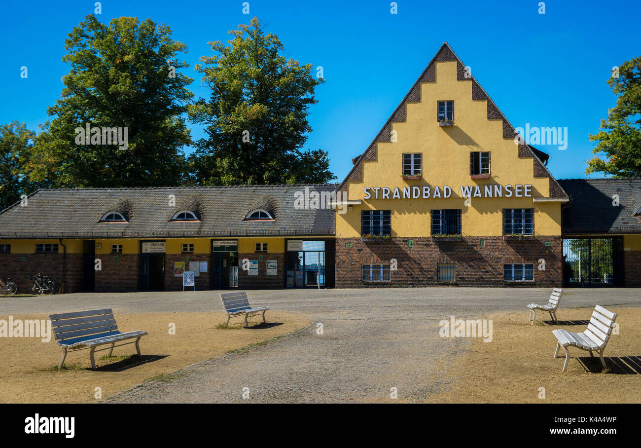 Strandbad Wannsee a Berlino Foto Stock