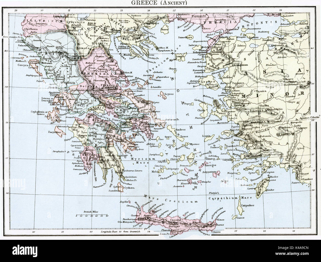 Antica mappa della grecia immagini e fotografie stock ad alta ...
