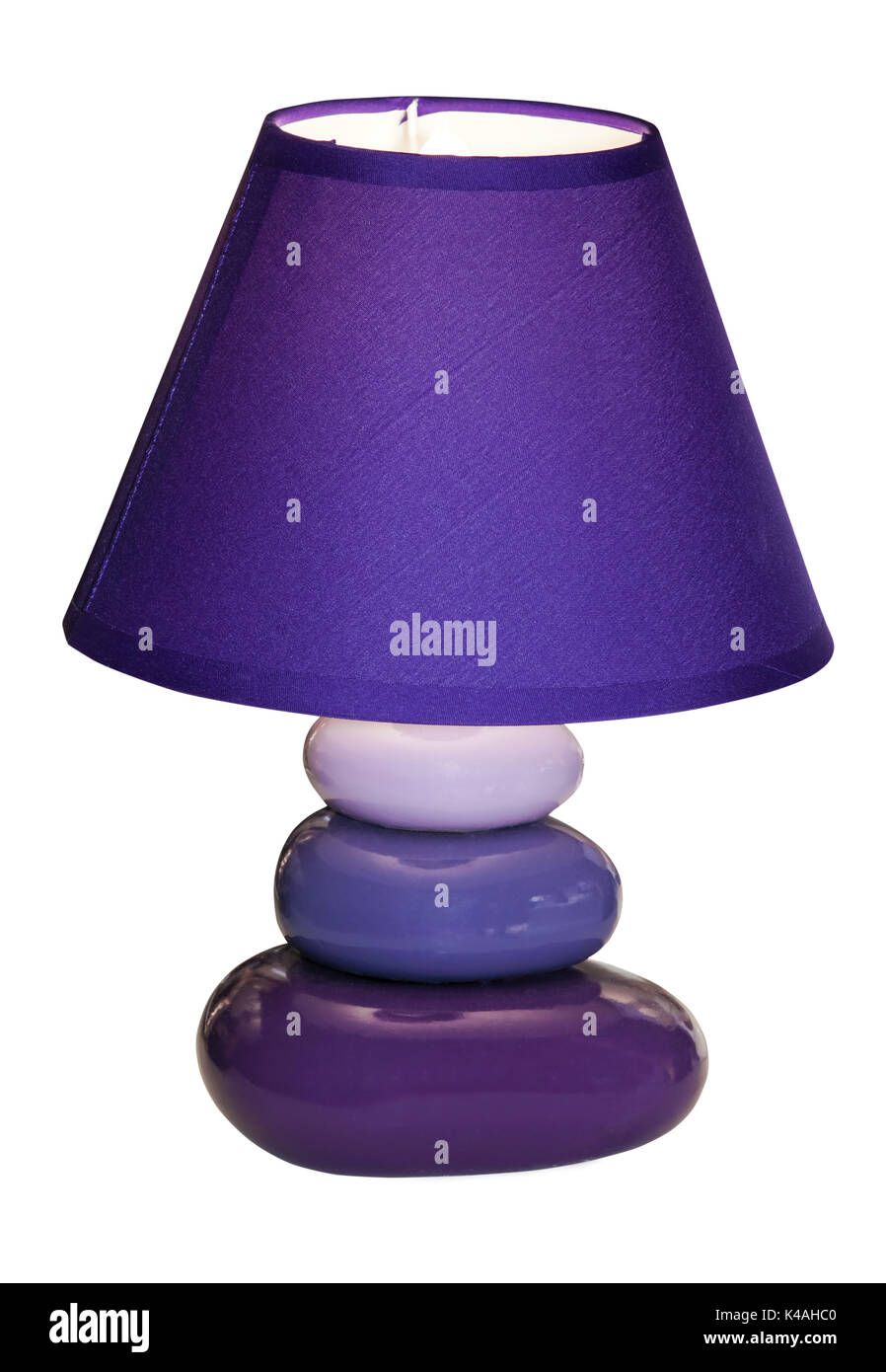 Moderna lampada da tavolo isolato su sfondo bianco. Comodino lampada di notte Foto Stock