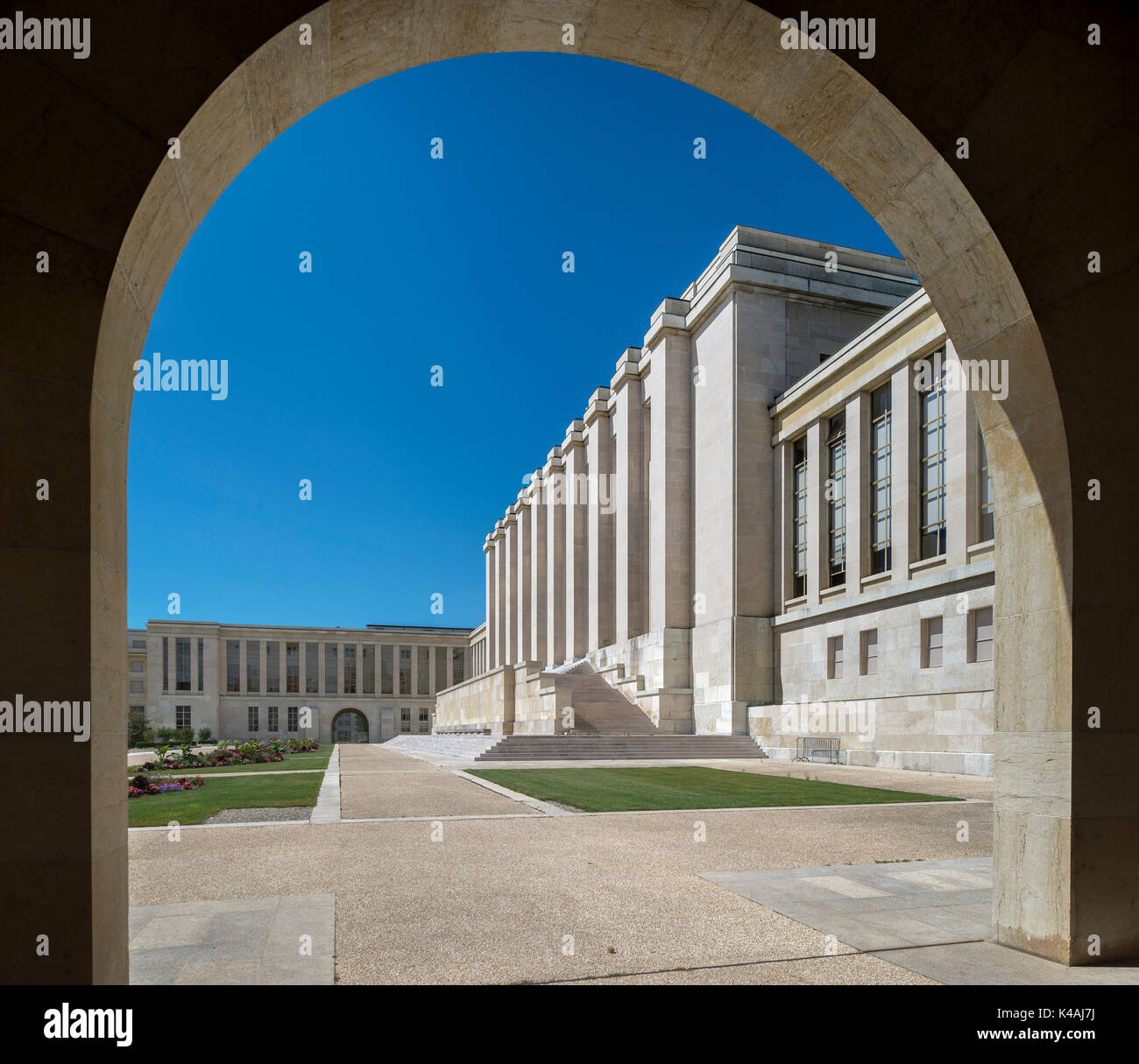 Palazzo delle Nazioni, Palais des Nations, costruito nel 1929-1938, dal 1966 la sede europea delle nazioni unite, onug Foto Stock