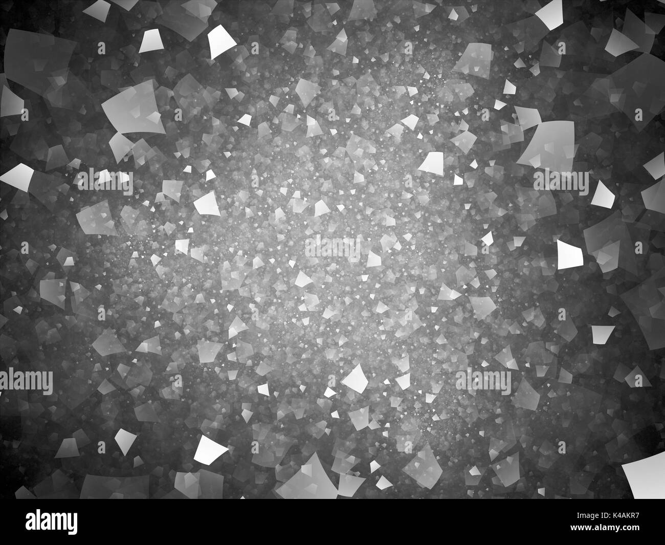 Forme incandescente nello spazio texture frattali generati da computer sfondo astratto, rendering 3D Foto Stock