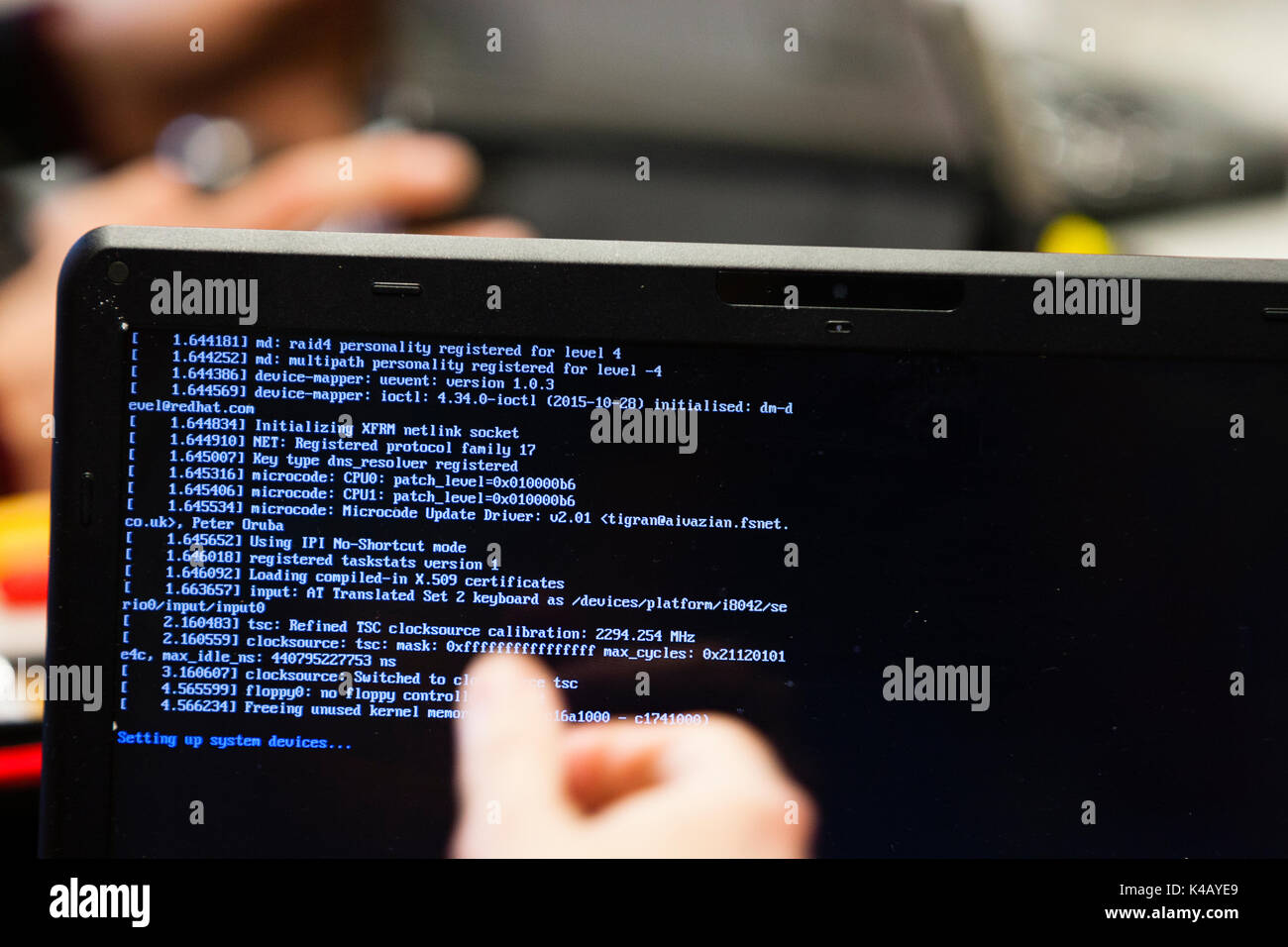 Londra, Regno Unito. I dettagli dei messaggi di errore su una schermata di un laptop. Foto Stock