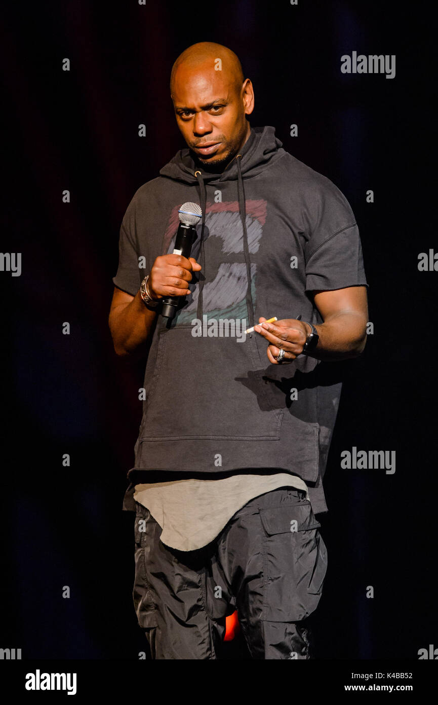 Las Vegas, NV, Stati Uniti d'America. 4 Sep, 2017. ***La copertura della casa*** Dave Chappelle esegue a Kevin Hart HartBeat Weekend al Chelsea al Cosmopolitan di Las Vegas in Las Vegas NV il 4 settembre 2017. Credito: PIL foto/media/punzone Alamy Live News Foto Stock