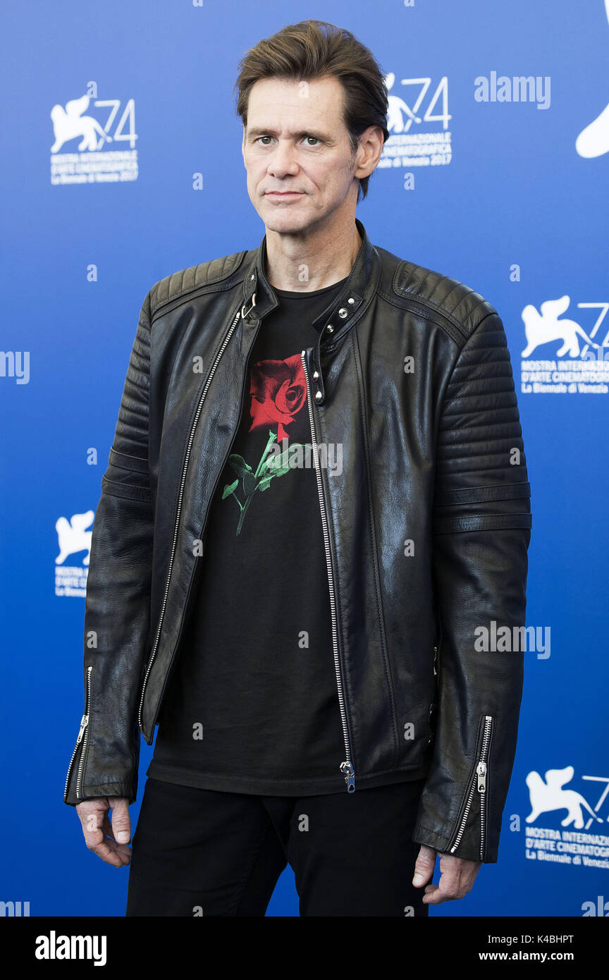 Venezia, Italien. 05 Sep, 2017. Jim Carrey durante il 'Jim & Andy: Il grande al di là - La storia di Jim Carrey & Andy Kaufman con un molto speciale, contrattualmente obbligato menzione di Tony Clifton' photocall a 74a Venice International Film Festival presso il Palazzo del Casinò su Settembre 05, 2017 a Venezia, Italia | Verwendung weltweit/picture alliance Credit: dpa/Alamy Live News Foto Stock