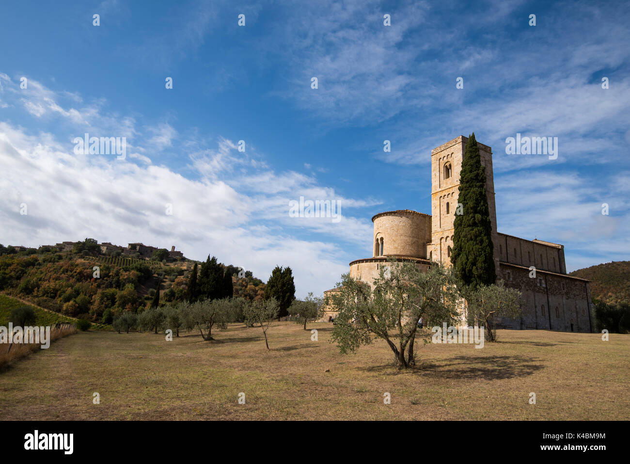 L'abbazia di Sant'Antimo vicino a Montalcino, toscana italia Europa UE Foto Stock