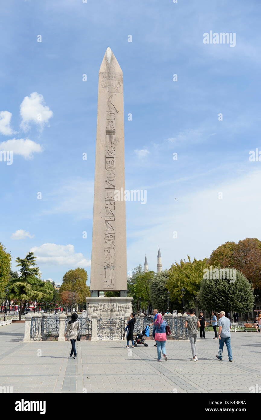 Istanbul l'Obelisco di Thutmosis III a Piazza Sultanahmet Foto Stock