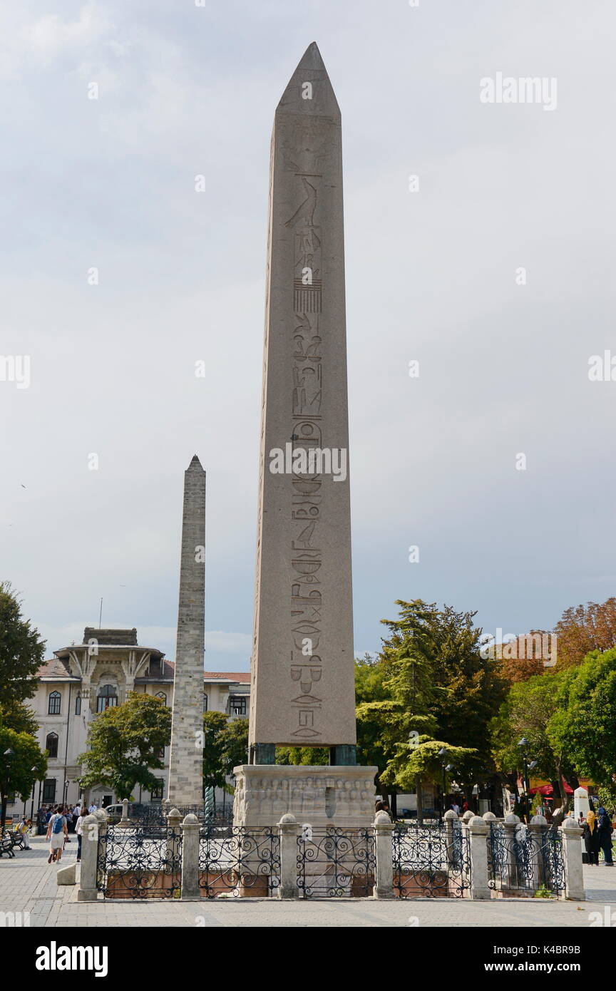 Istanbul l'Obelisco di Thutmosis III a Piazza Sultanahmet Foto Stock