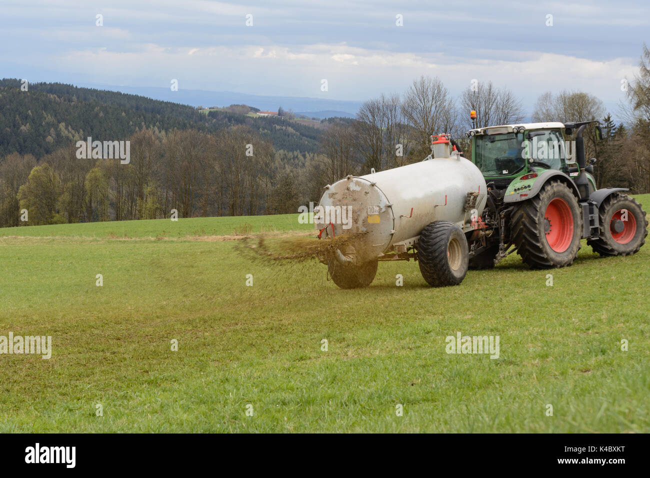 Nahaufnahme mit Jauche Düngen Foto Stock