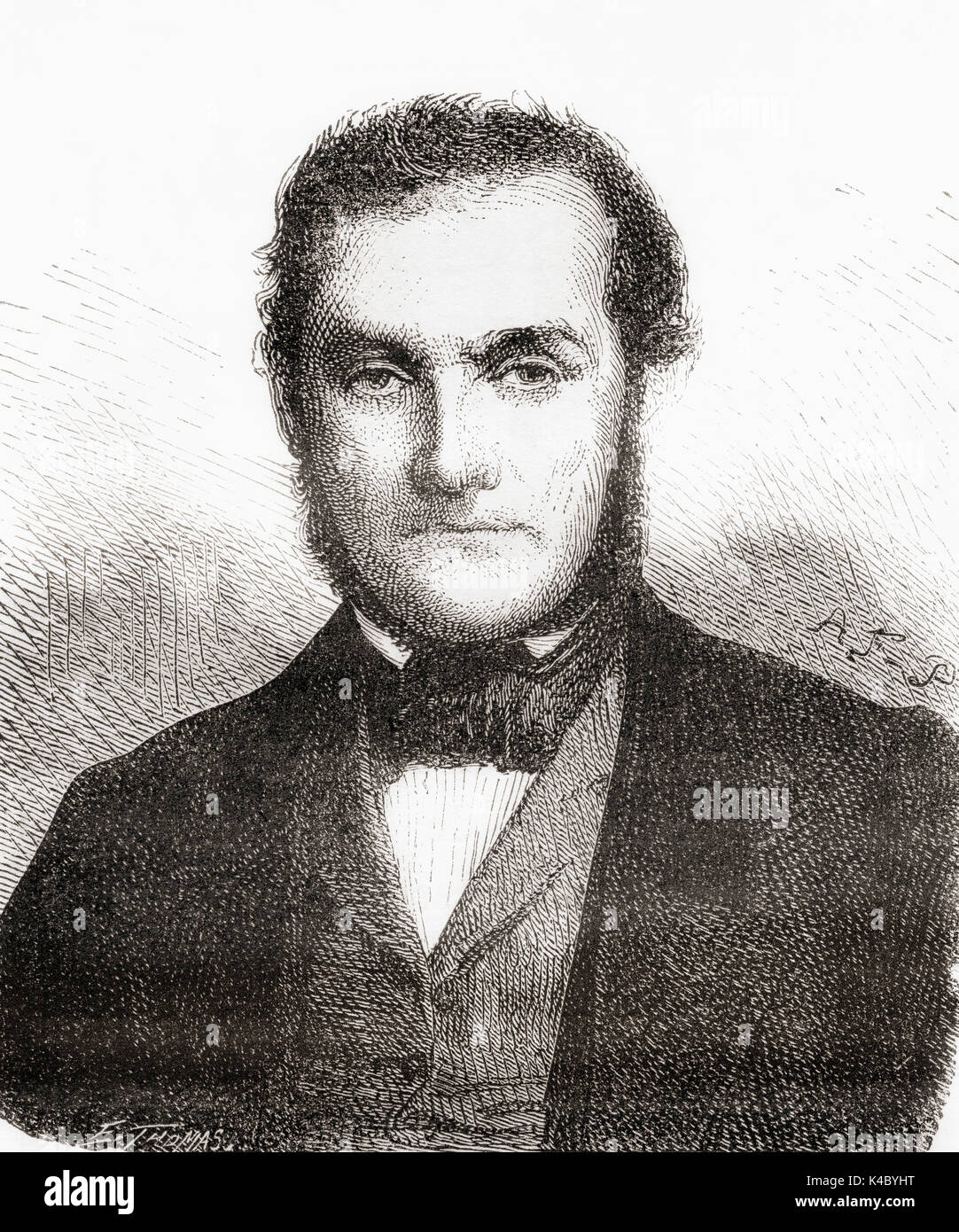 Robert Wilhelm Bunsen Eberhard, 1811 - 1899. Chimico tedesco. Da Les Merveilles de la Science, pubblicato 1870. Foto Stock