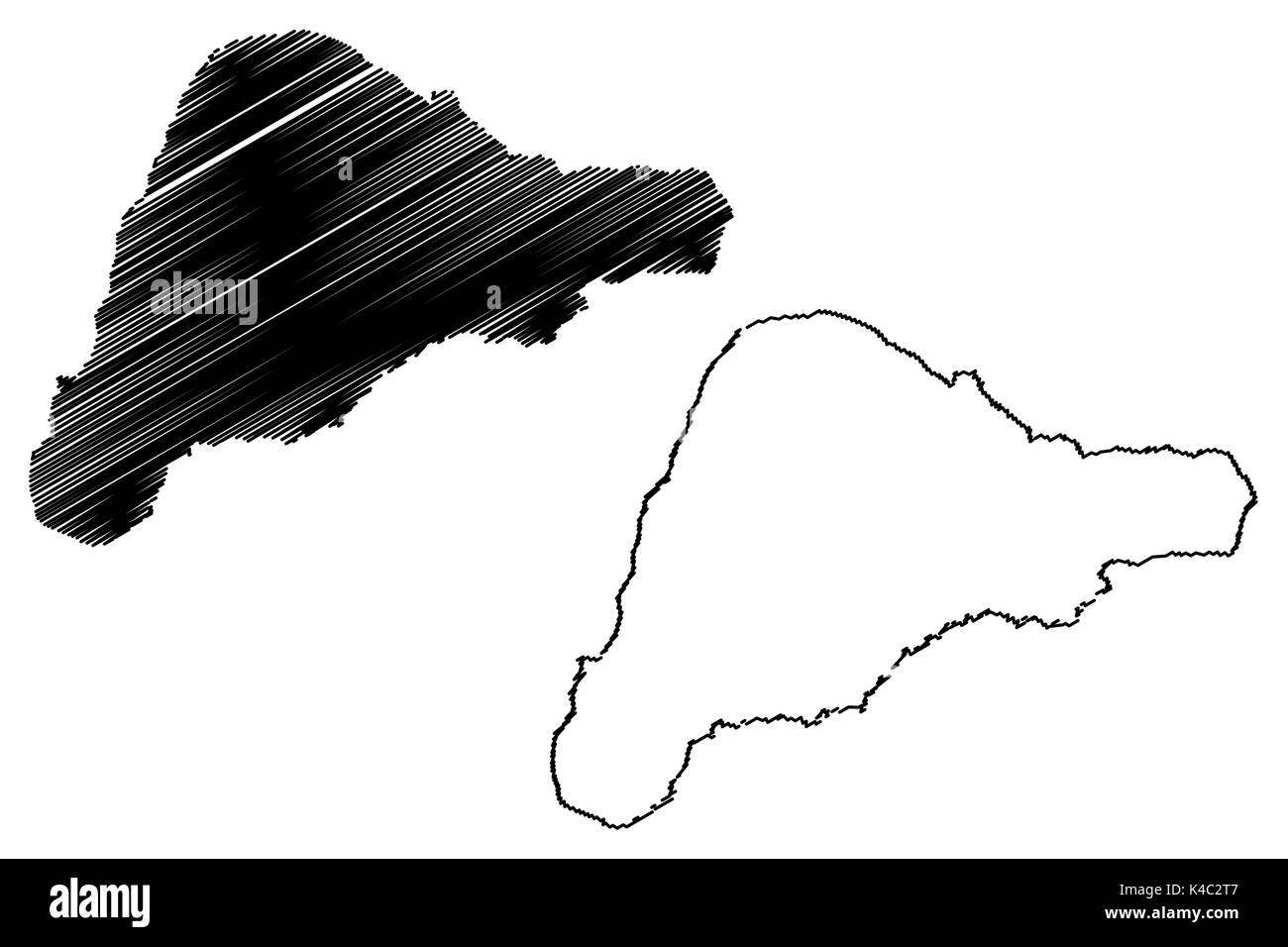Rapa Nui Isola mappa illustrazione vettoriale, scribble schizzo Isola di Pasqua Illustrazione Vettoriale