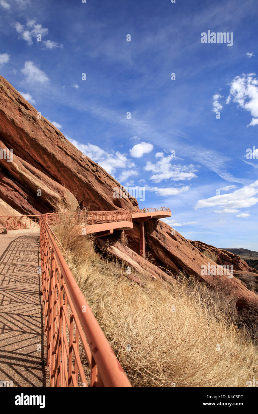 La passerella a Red Rocks Parco e un anfiteatro a Denver in Colorado Foto Stock