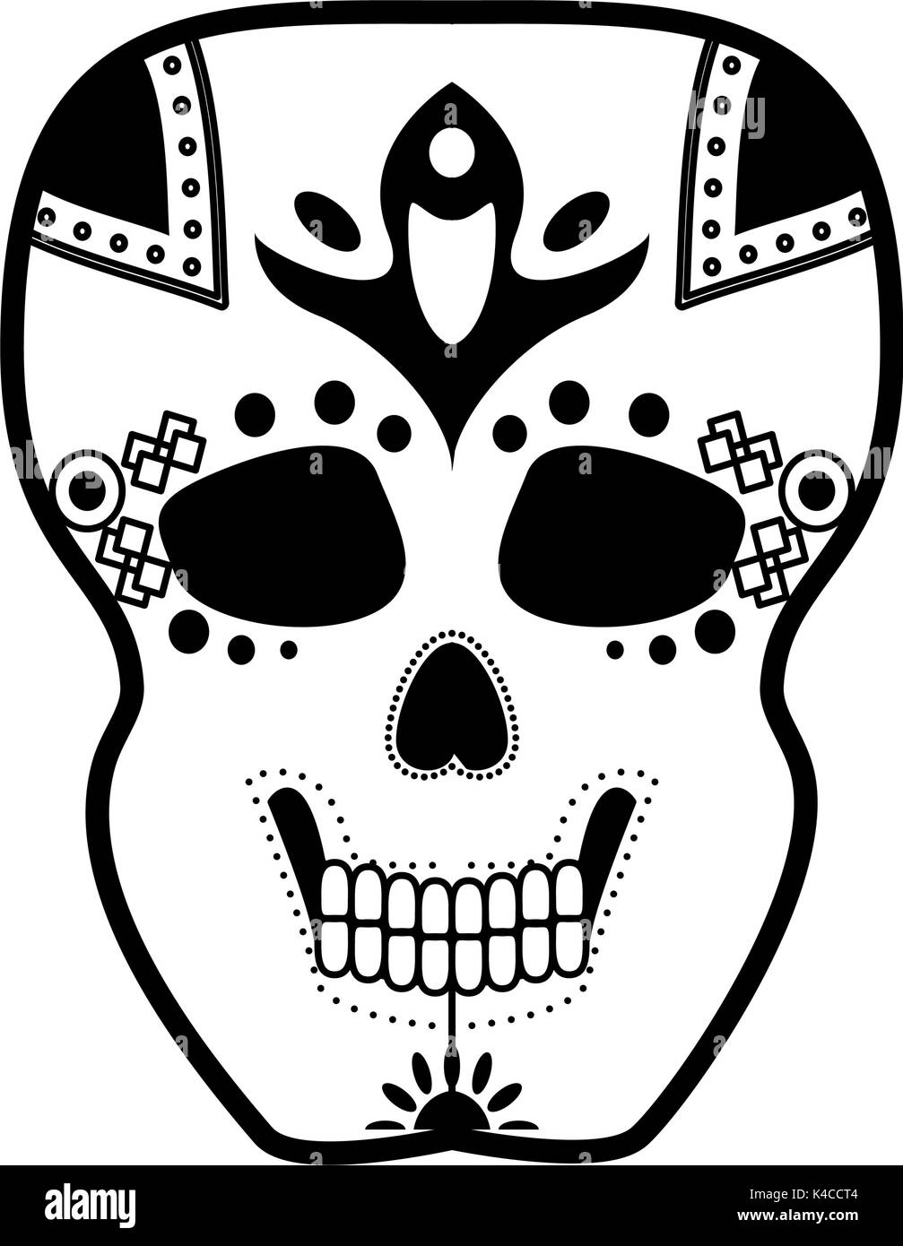 Cranio di zucchero cultura messicana immagine dell'icona Illustrazione Vettoriale