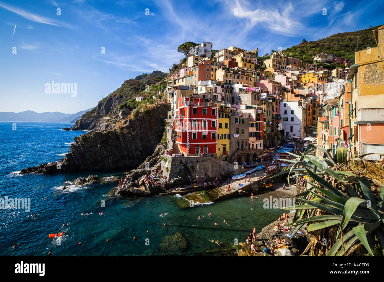 Riomaggiore Cinque Terre Foto Stock